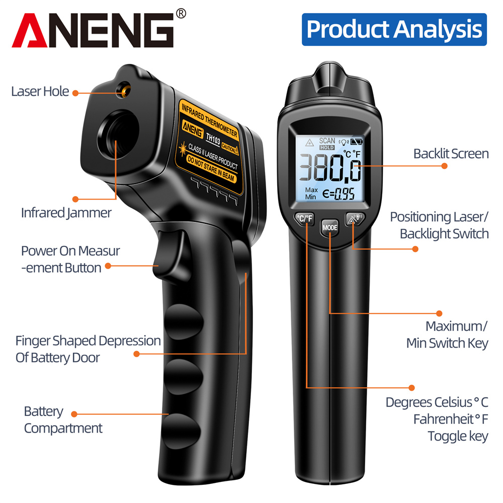 Infrared Laser Thermometer Ind - đánh giá và giá Industrial Laser Thermometer Gun