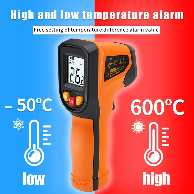 T400 T600 Digital Infrared The - đánh giá và giá Industrial Laser Thermometer Gun