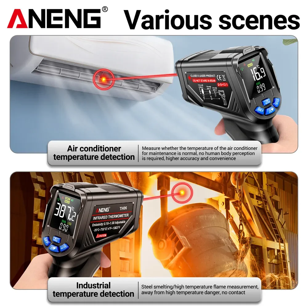 ANENG TH06 Infrared Laser Ther - đánh giá và giá Industrial Laser Thermometer Gun