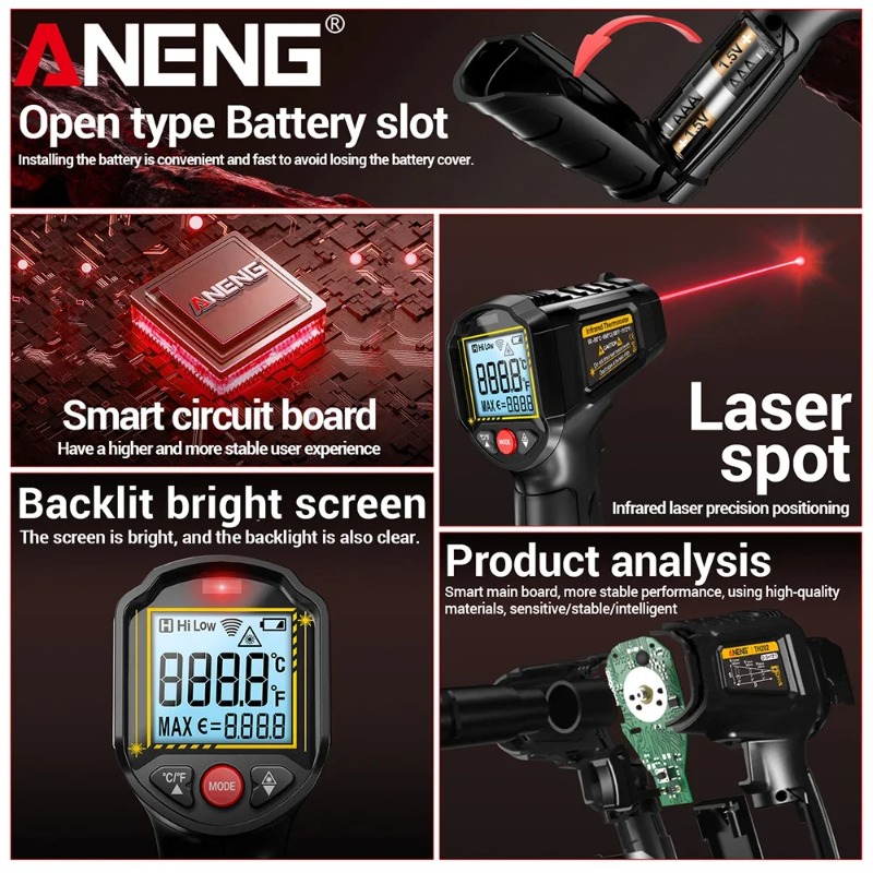 ANENG TH202 Industrial Handhel - đánh giá và giá Industrial Laser Thermometer Gun