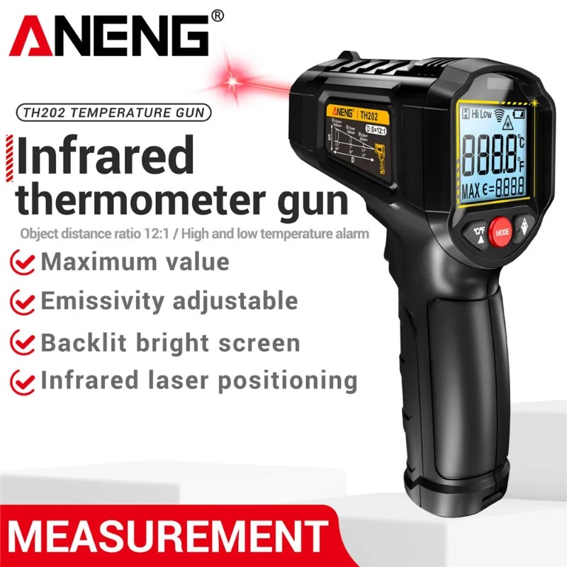 ANENG TH202 Non-contact Infrar - đánh giá và giá Industrial Laser Thermometer Gun