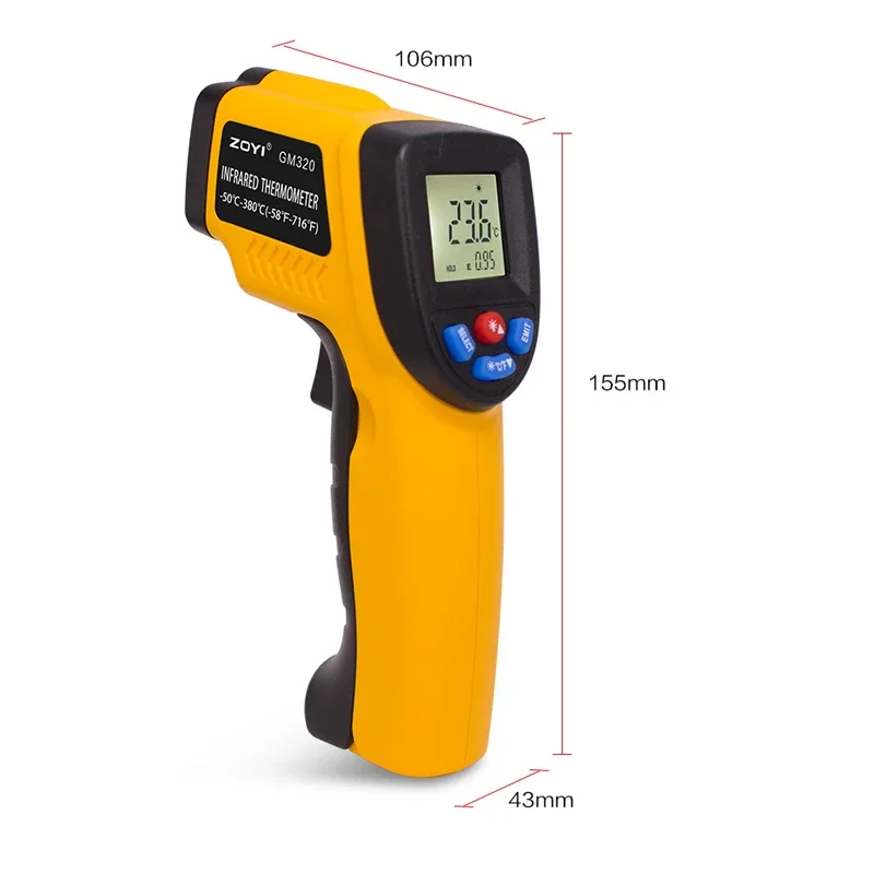 Portable Infrared Thermometer  - đánh giá và giá Industrial Laser Thermometer Gun